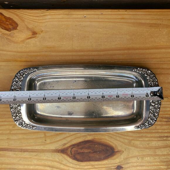 1847 Rogers Bros Silver Plated Party Platter, Serving Trinket Jewelry Dish - Picture 8 of 8